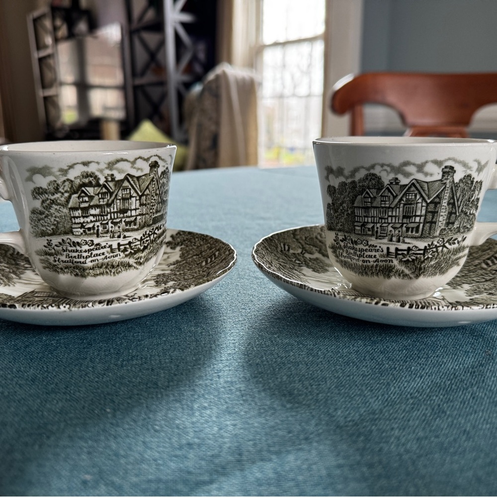 Vintage Royal Essex Teacup and Saucer Set - Shakespeare collection